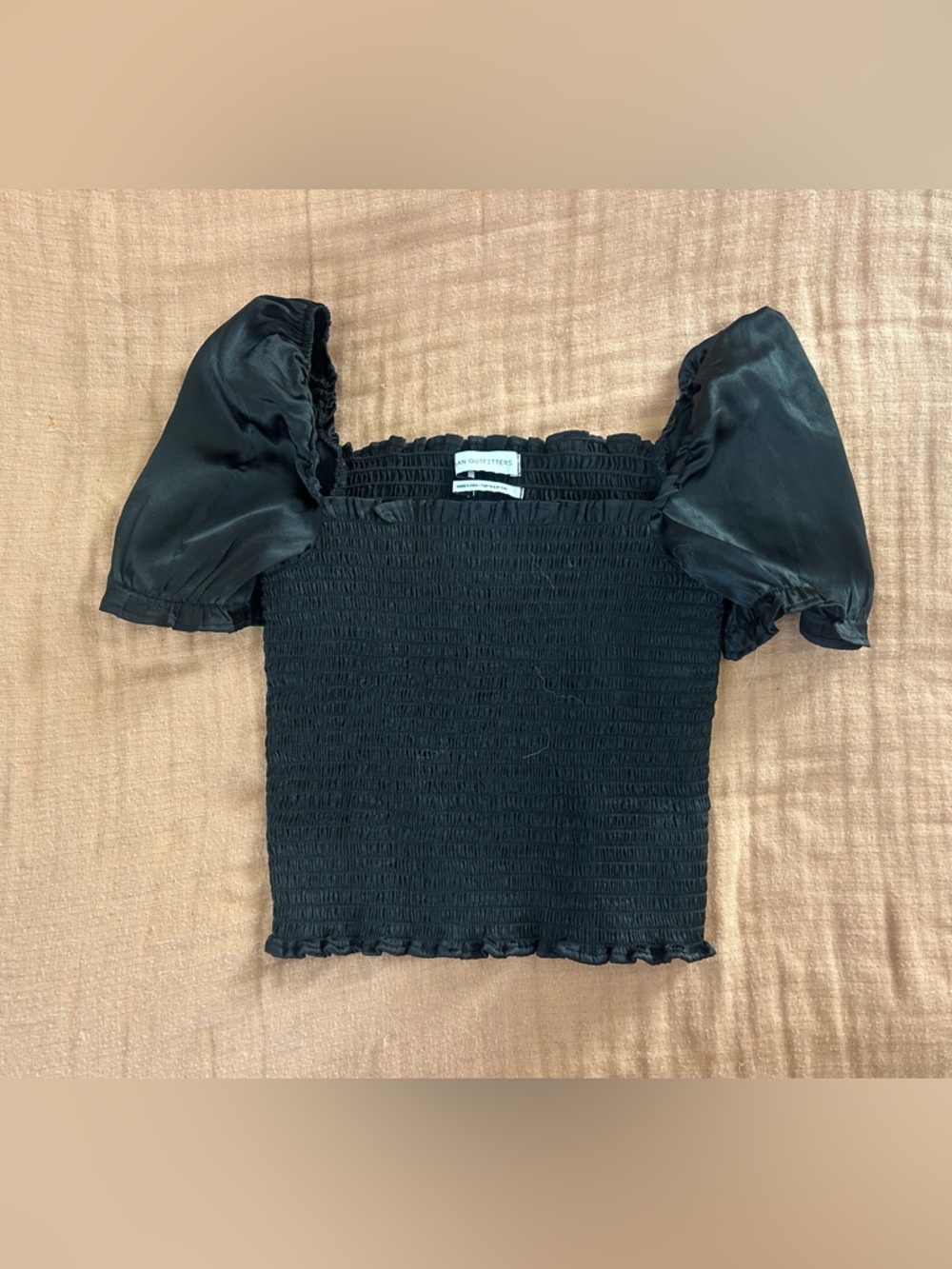 Urban Outfitters Smocked Puff Sleeve Crop Top